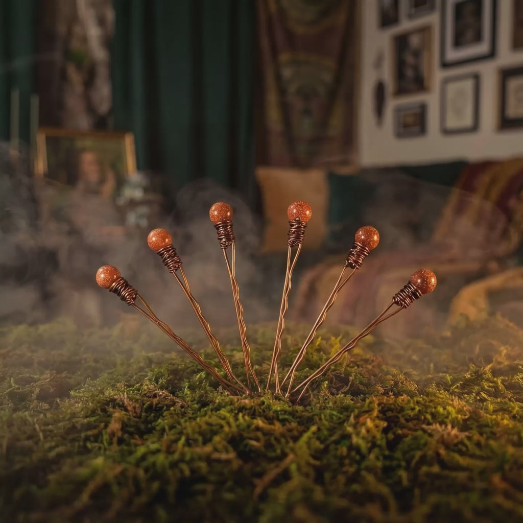 The Fairy Lantern's Goldstone Hand Wrapped Bobby Pins