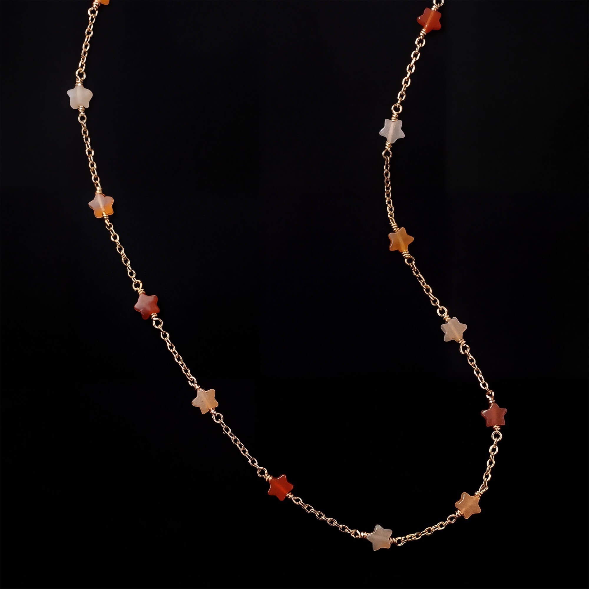 Yellow Jade Star Necklace Handmade